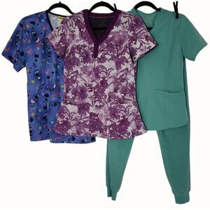 Purple Label By Healing Hands, Fig, S.C.R.U.B Scrubs Tops and 1 pant Size S